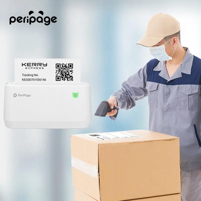 Black PeriPage A9 Max mini pocket printer printing clear text on thermal paper, wireless and inkless printing demo