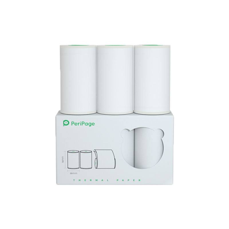 PeriPage Color Thermal Paper - 3 Rolls (Yellow, Pink, Blue) for A6/A8/A9/A40 Printers - 30mm x 56mm, 7m per Roll, Full Sticky Thermal Paper for Label Printing